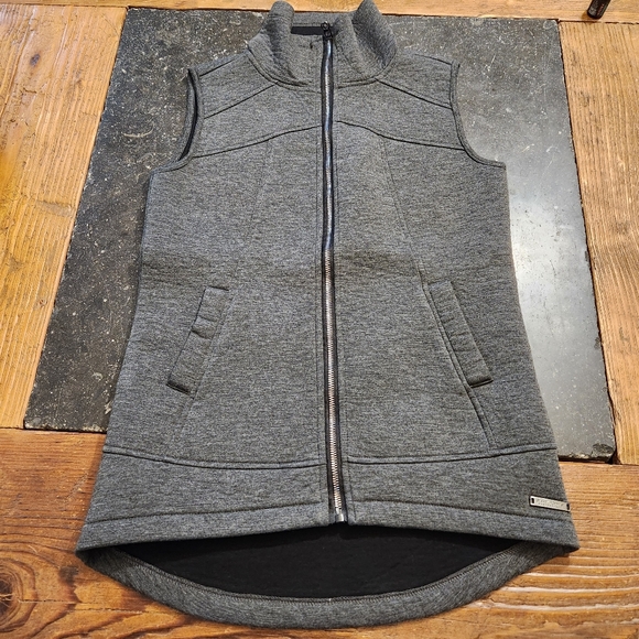 Betsey Johnson Vest Jacket Gray Knit Full Zip Front Mock Neck X-Small - Picture 1 of 7